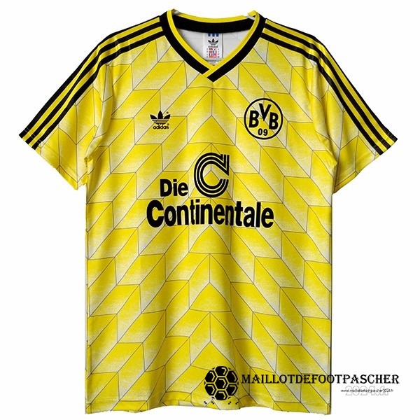 Domicile Maillot Borussia Dortmund Retro 1988 Jaune Maillot De Foot Personnalisé Pas Cher
