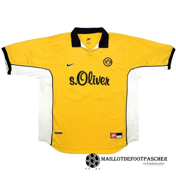 Domicile Maillot Borussia Dortmund Retro 1998 Jaune Maillot De Foot Personnalisé Pas Cher