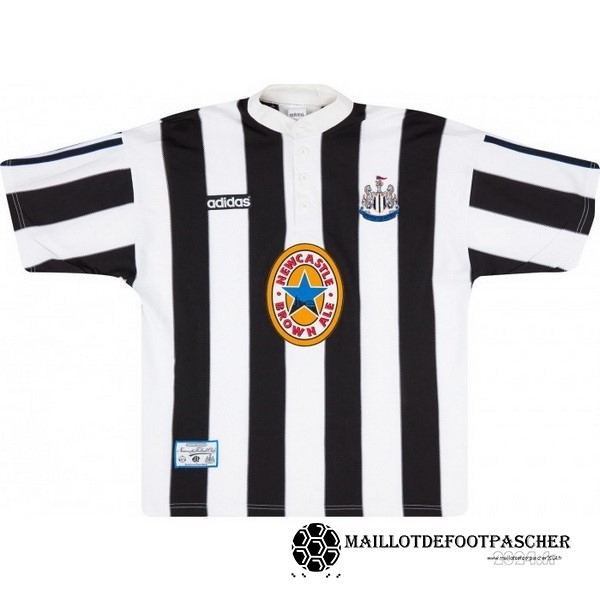 Domicile Maillot Newcastle United Retro 1995 1997 Noir Blanc Maillot De Foot Personnalisé Pas Cher
