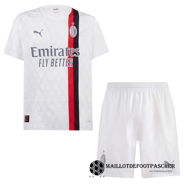 Exterieur Conjunto De Homme AC Milan 2023 2024 Blanc Maillot De Foot Personnalisé Pas Cher