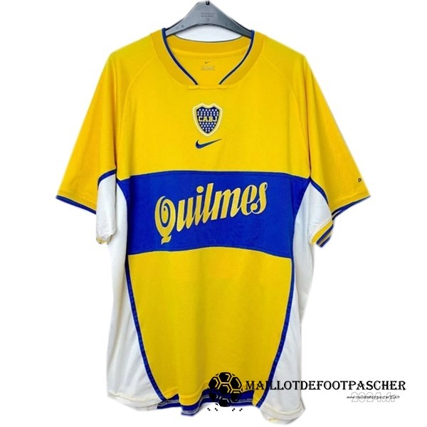 Exterieur Maillot Boca Juniors Retro 2001 2002 Jaune Maillot De Foot Personnalisé Pas Cher