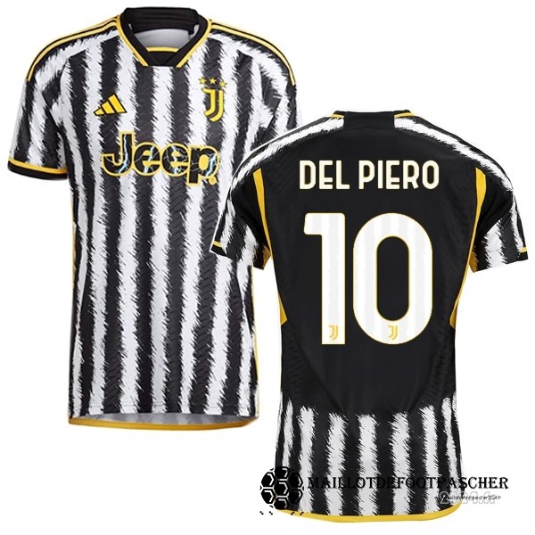 NO.10 Del Piero Thailande Domicile Joueurs Maillot Juventus 2023 2024 Jaune Noir Maillot De Foot Personnalisé Pas Cher