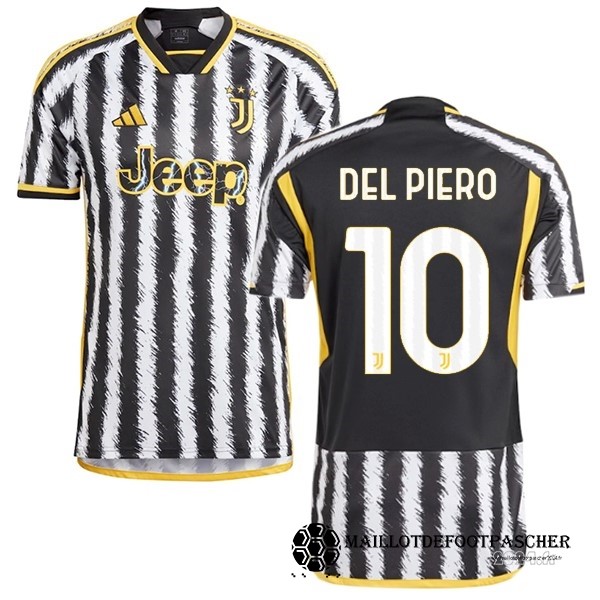 NO.10 Del Piero Thailande Domicile Maillot Juventus 2023 2024 Jaune Noir Maillot De Foot Personnalisé Pas Cher