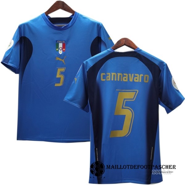 NO.5 Cannavaro Domicile Maillot Italy Retro 2006 Bleu Maillot De Foot Personnalisé Pas Cher