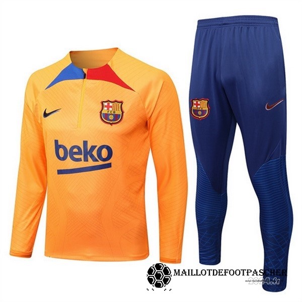 Survêtements Barcelona 2022 2023 Orange I Bleu Maillot De Foot Personnalisé Pas Cher