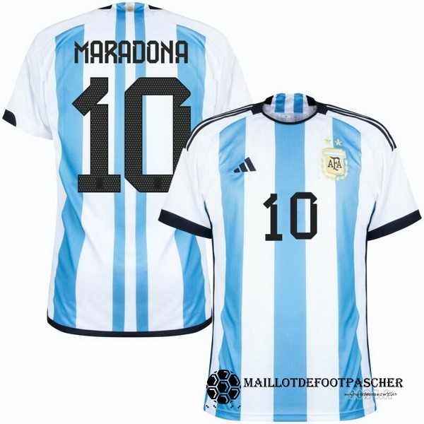 Thailande NO.10 Maradona Domicile Maillot Argentine 2022 Bleu Maillot De Foot Personnalisé Pas Cher