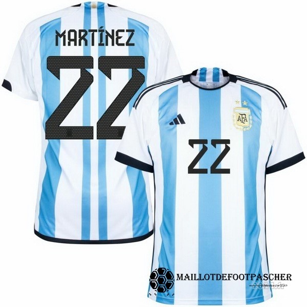 Thailande NO.22 Martínez Domicile Maillot Argentine 2022 Bleu Maillot De Foot Personnalisé Pas Cher