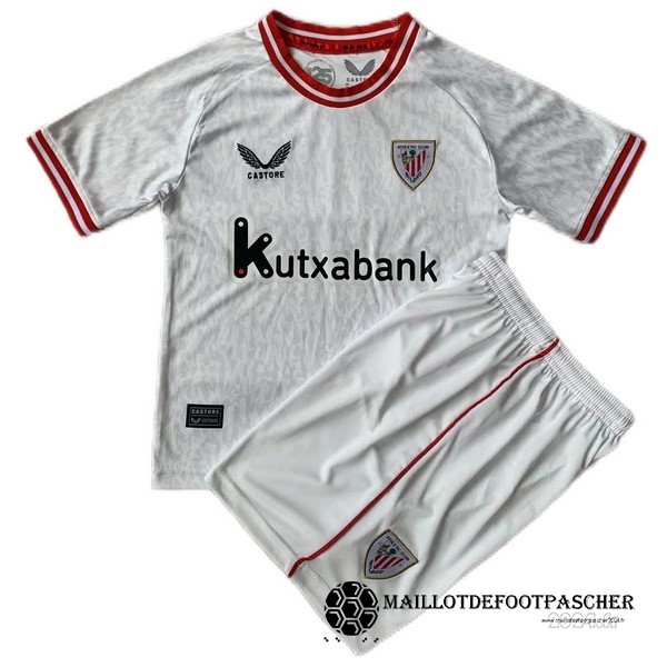 Third Conjunto De Enfant Athletic Bilbao 2023 2024 Blanc Maillot De Foot Personnalisé Pas Cher
