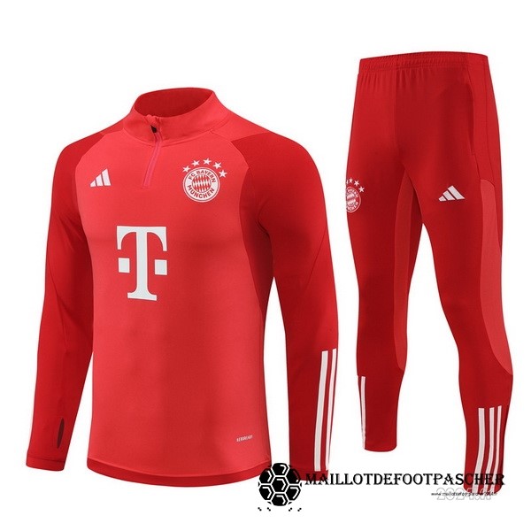 Conjunto Completo Sudadera Entrainement Bayern Múnich 2023 2024 Rouge Blanc Maillot De Foot Personnalisé Pas Cher