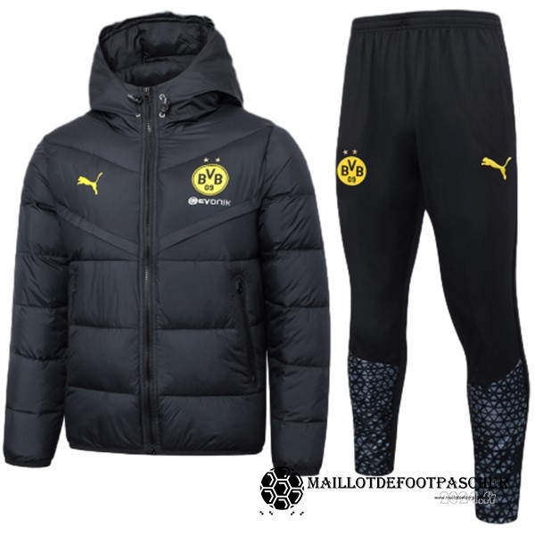 Conjunto Completo Veste De Algodón Borussia Dortmund 2023 2024 Noir Maillot De Foot Personnalisé Pas Cher