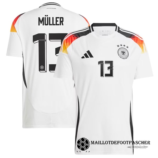 NO.13 Müller Thailande Domicile Maillot Allemagne 2024 Blanc Maillot De Foot Personnalisé Pas Cher