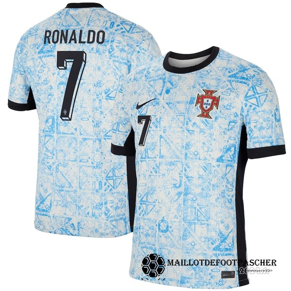 NO.7 Ronaldo Thailande Exterieur Maillot Portugal 2024 Bleu Maillot De Foot Personnalisé Pas Cher