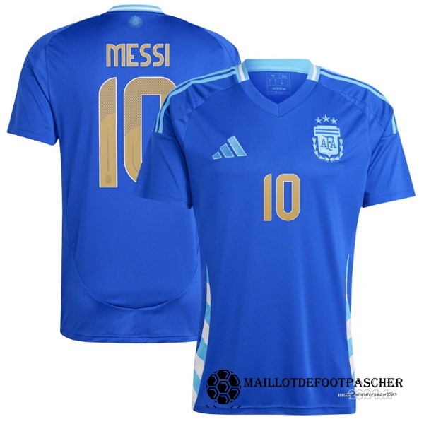 Thailande NO.10 Messi Exterieur Maillot Argentine 2024 Bleu Maillot De Foot Personnalisé Pas Cher